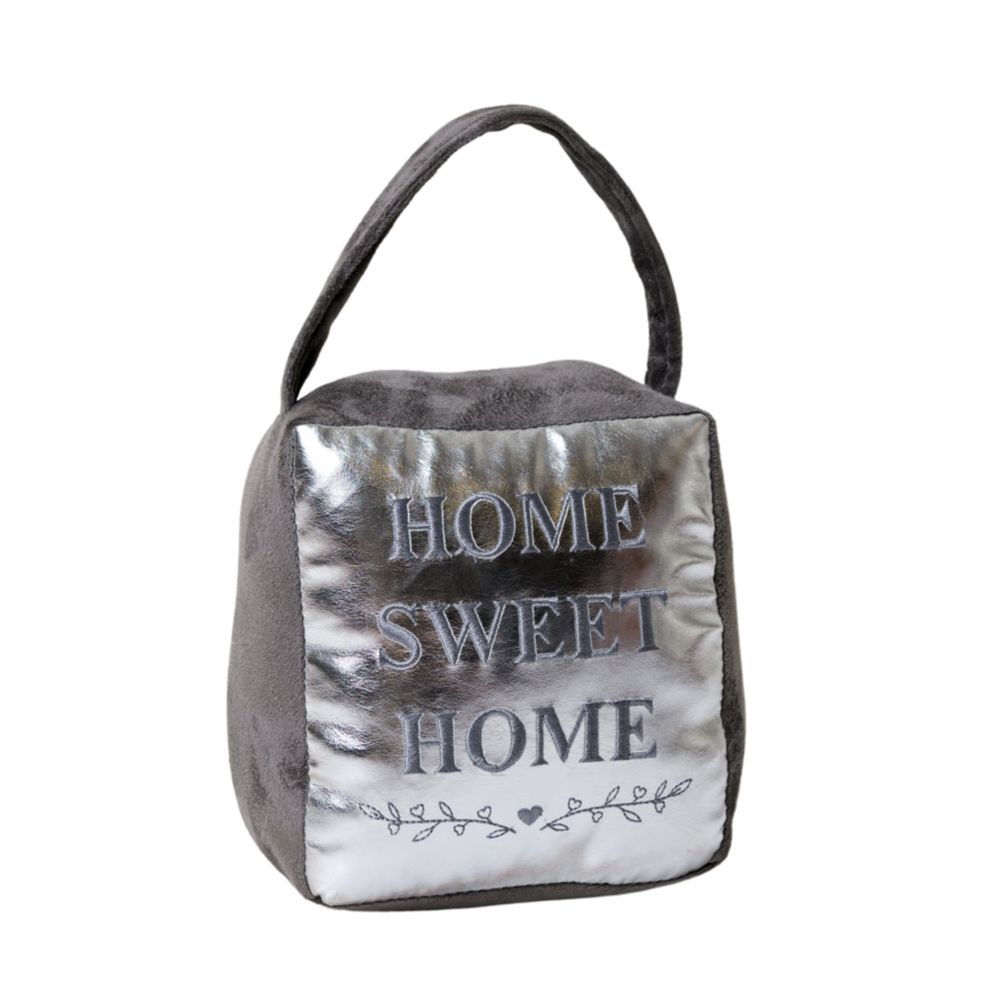 HESTIA SILVER LUXE CUBE 'HOME' SILVER DOOR STOP