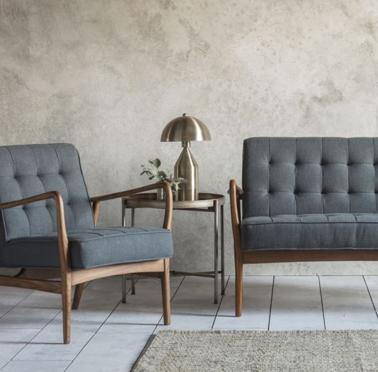 Humber 2 Seater Grey Linen Sofa