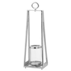 Ohlson Silver Large Pyramid Tea Light lantern