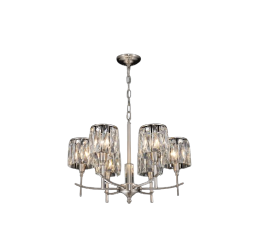 Opulence 6 Arm Chandelier (Satin Nickel) Ceiling Light