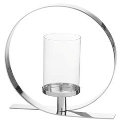 Silver Loop Design Candle Holder