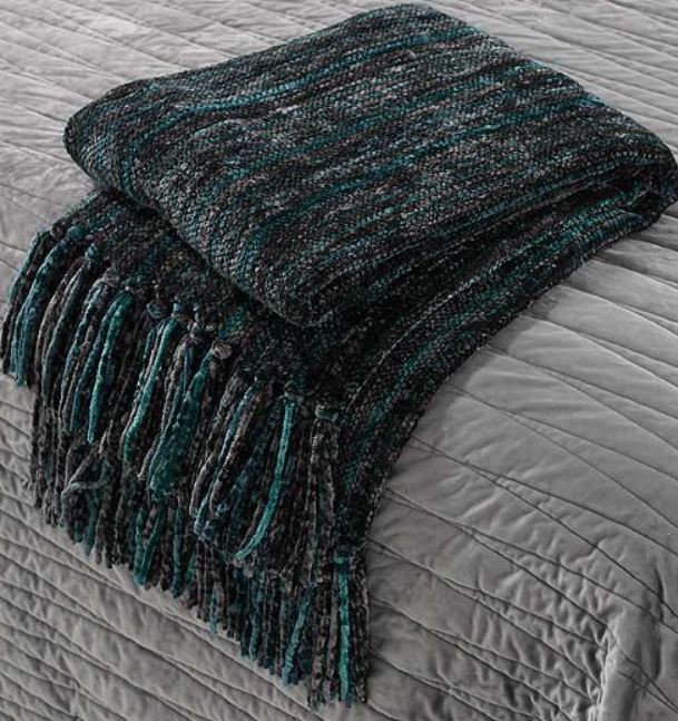 Tonal chenille throw anthracite