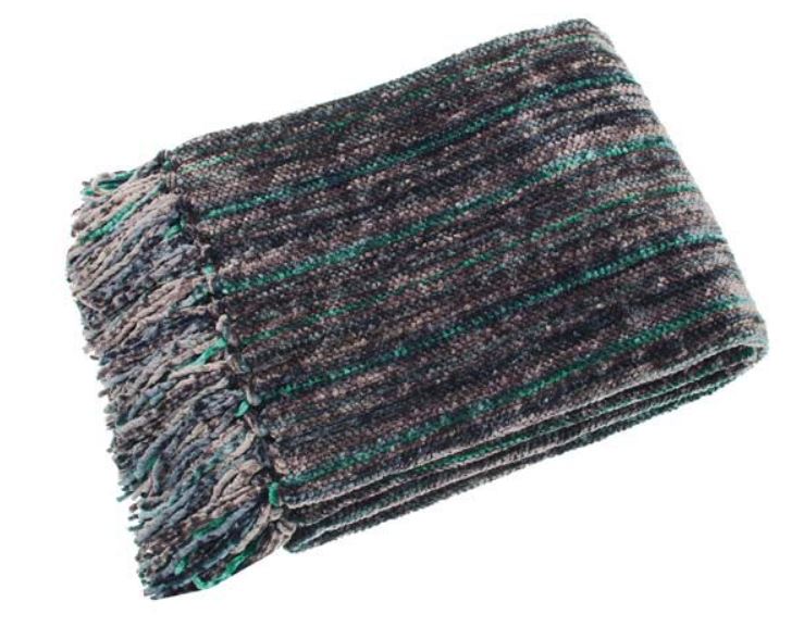Tonal chenille throw anthracite