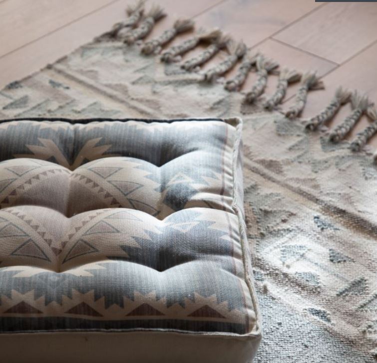 Simply Green Aztec Killim Rug Grey Large