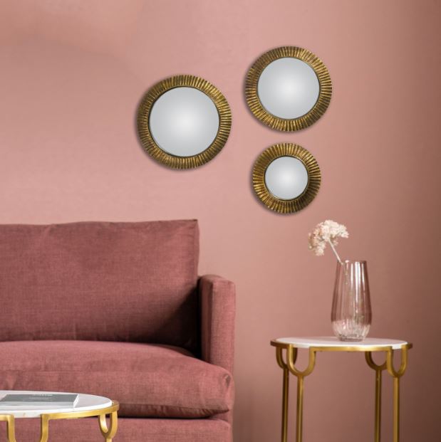 Exbury Convex Mirrors Bronze (Set of 3)