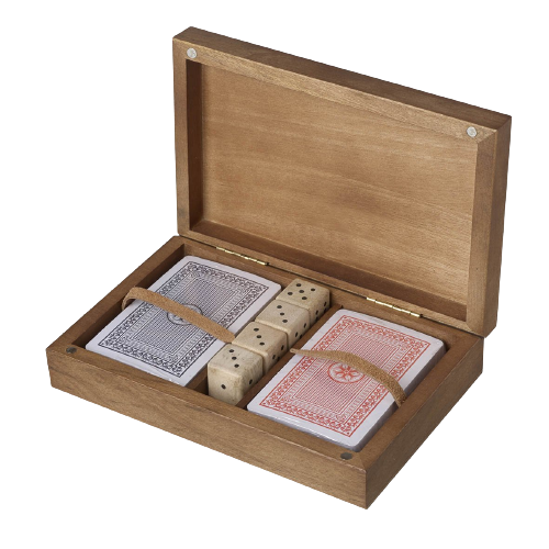 Jeu de Cartes en Bois de Manguier Marron