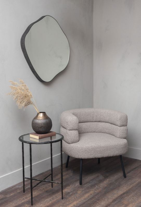 Organic Metal Framed Mirror Oak Wood Finish Various Sizes