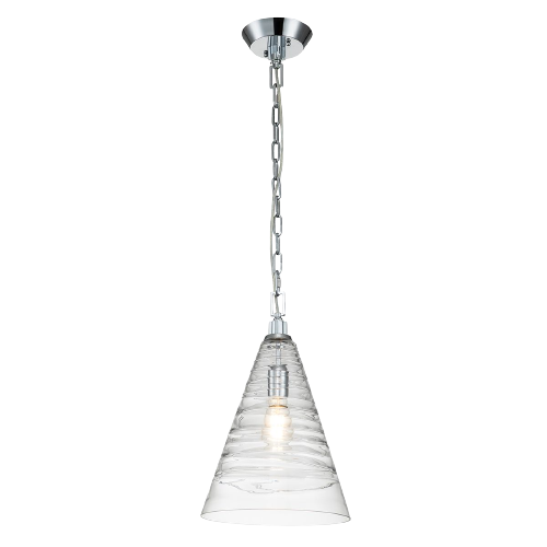 Single Ceiling Light In Polished Chrome Finish With Candy Glass