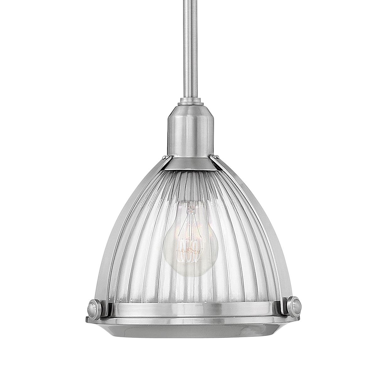 Vintage Ceiling Pendant Light In Brushed Nickel Finish