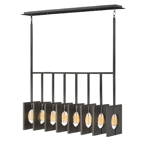 8 Light Bar Ceiling Pendant In Brushed Graphite Finish
