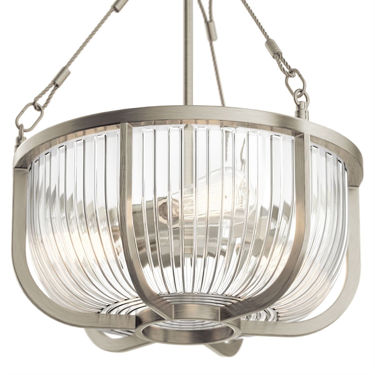 3 Light Ceiling Light In Brushed Nickel Finish