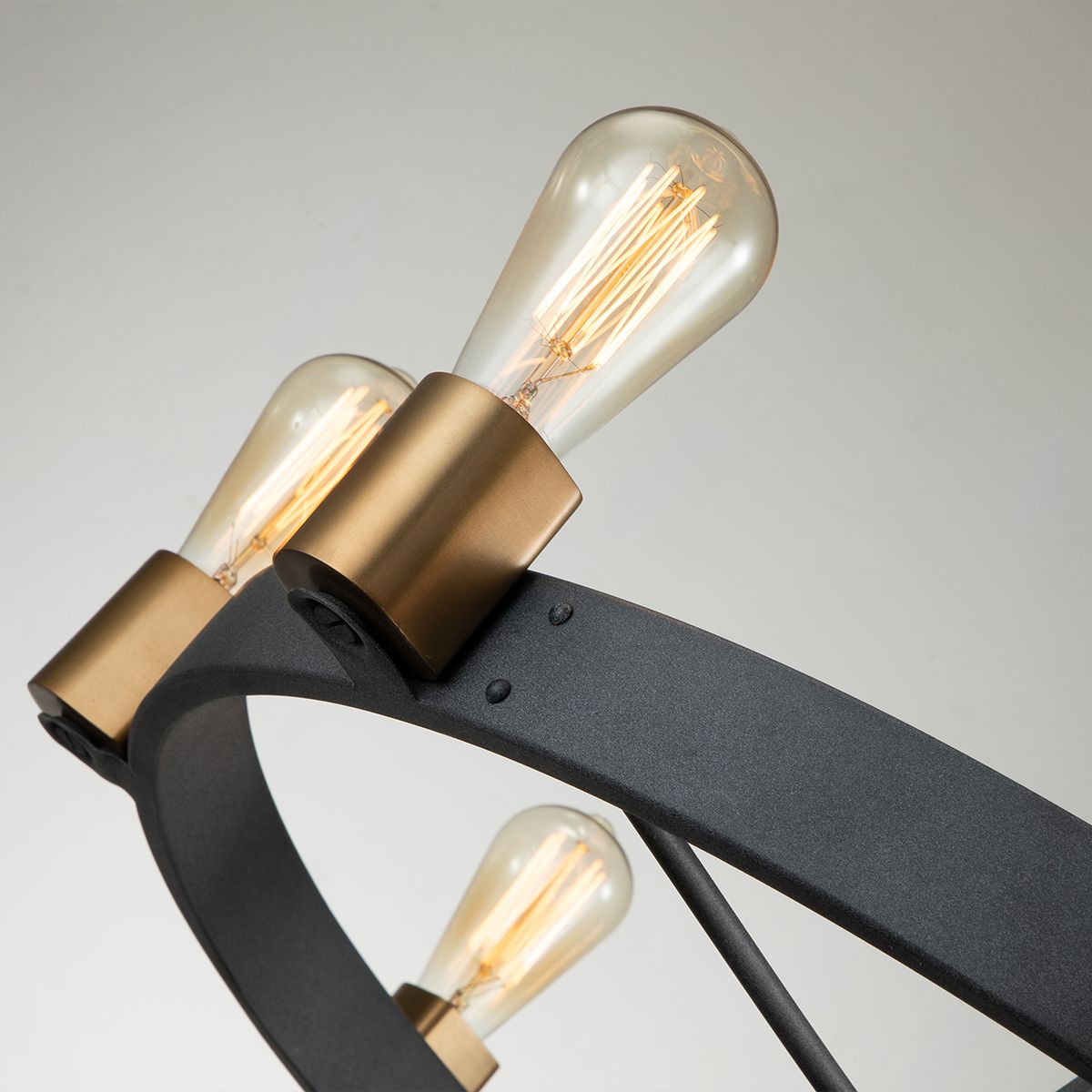 8 Light Ceiling Light In Aged Zinc And Heritage Brass Finish