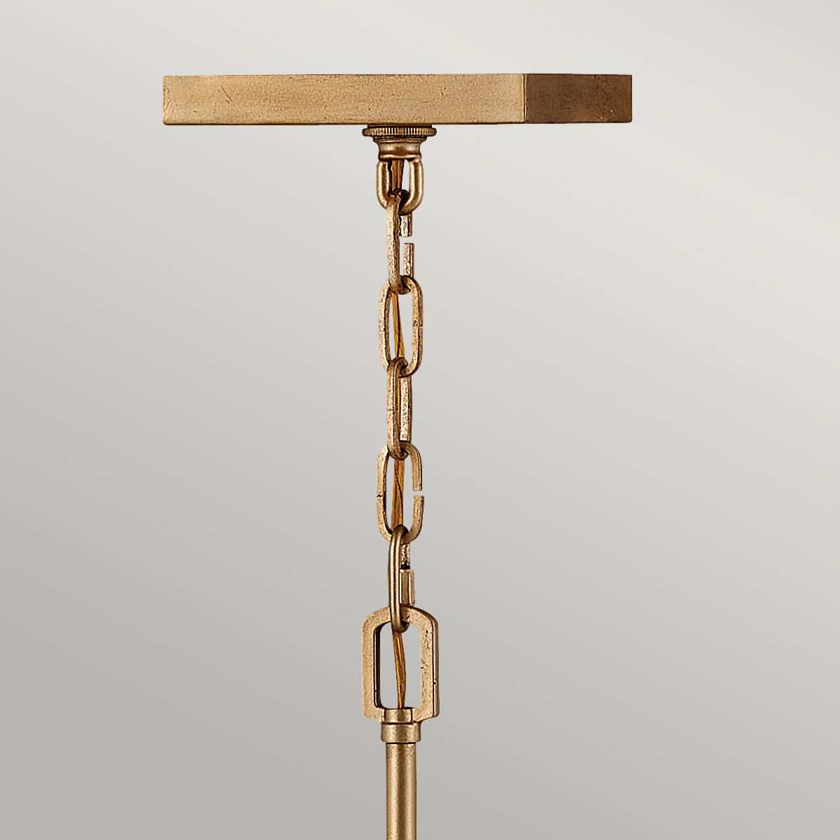 Large Ceiling Light In Distressed Brass Finish