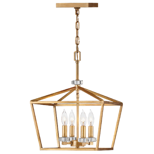 Medium Ceiling Light In Distressed Brass Finish