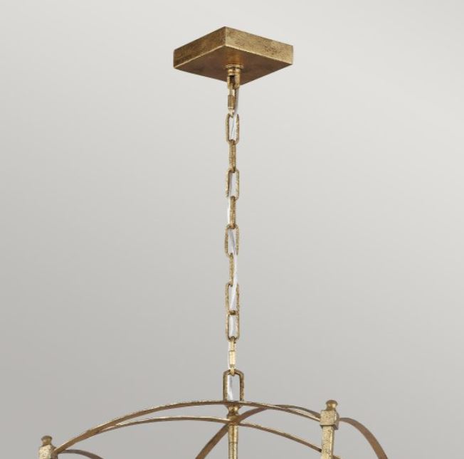 Antique Gold Lantern Pendant - 4 Light