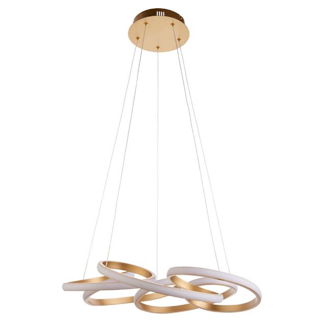 Mehrspiraliger, satingoldener LED-Anhänger 