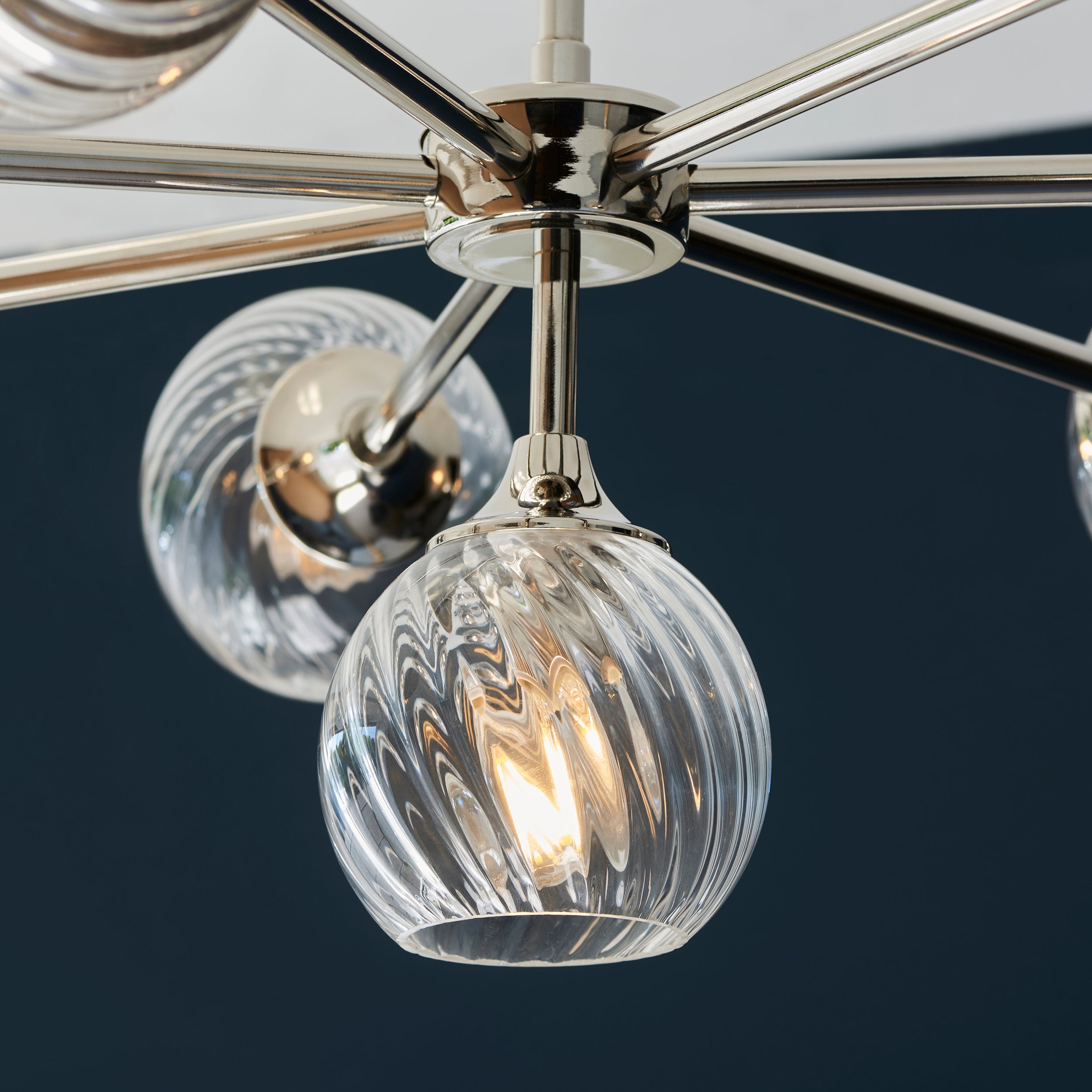 Nickel 8lt Semi-Flush Pendant