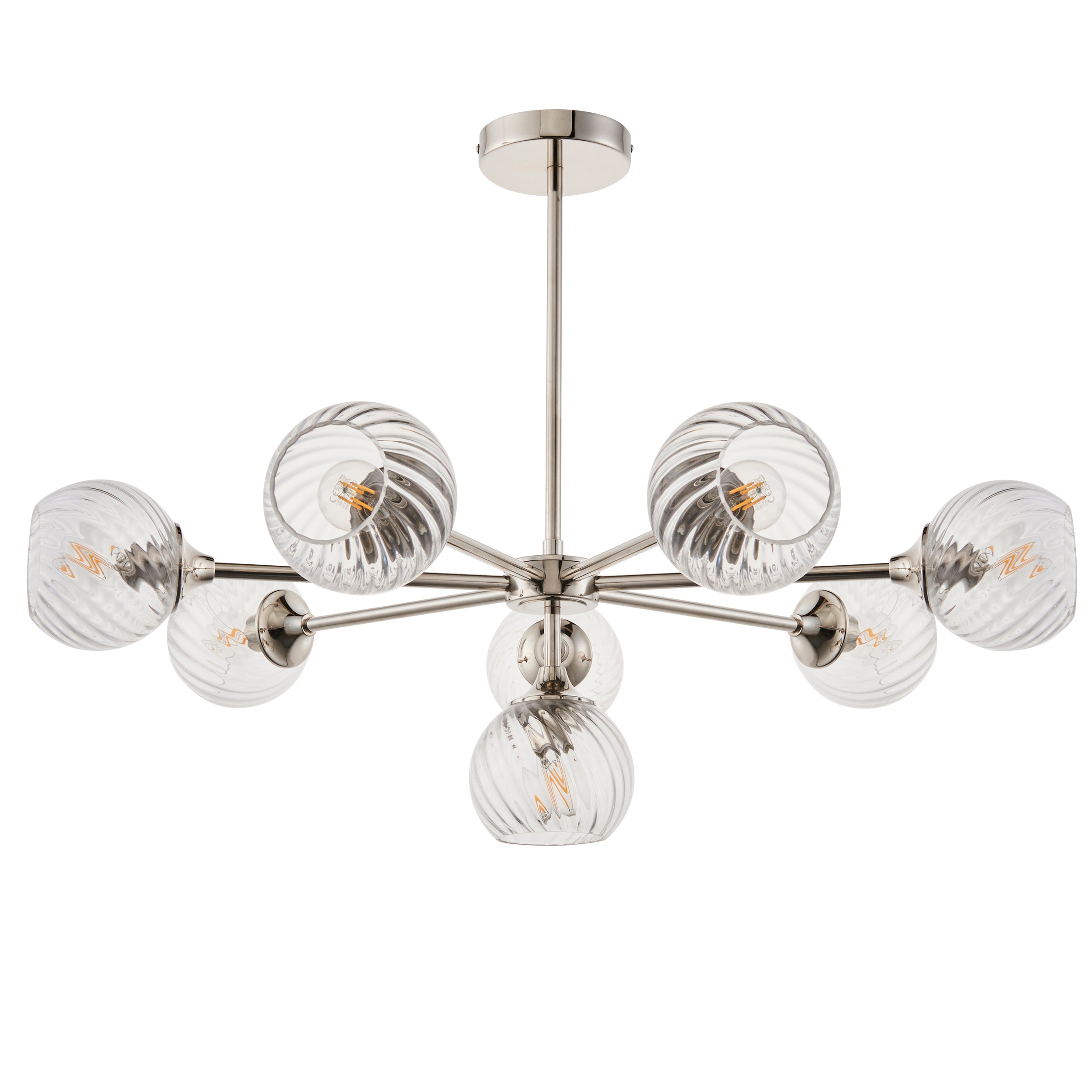 Nickel 8lt Semi-Flush Pendant