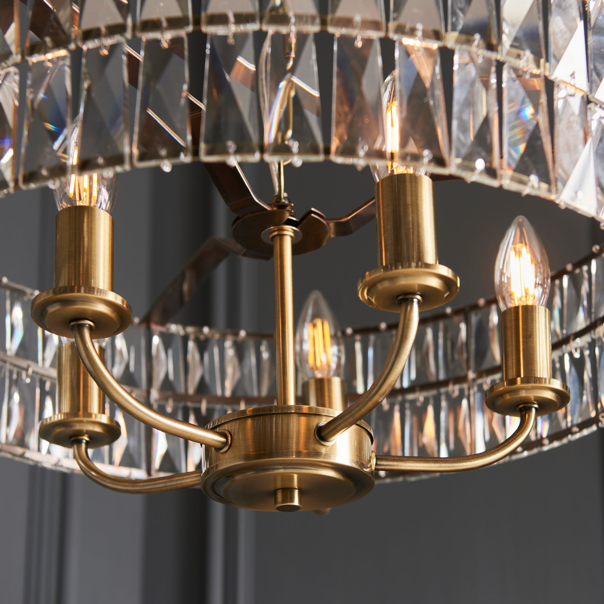 Antique Brass 5 Light Pendant