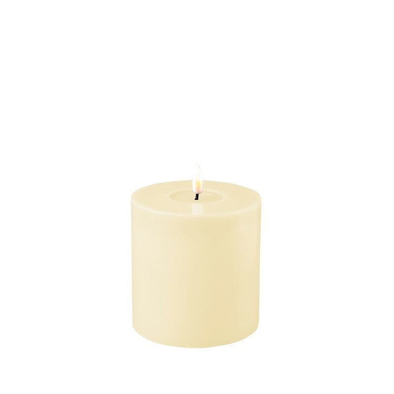 Cream Real Flame LED Candle 10x10cm