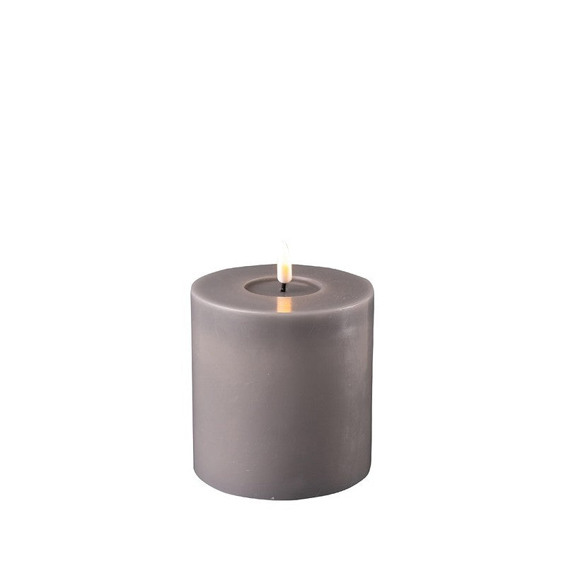 Grey Real Flame LED Candle 10x10cm
