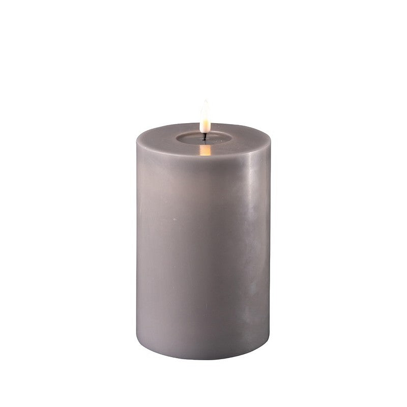 Grey Real Flame LED Candle 10x15cm