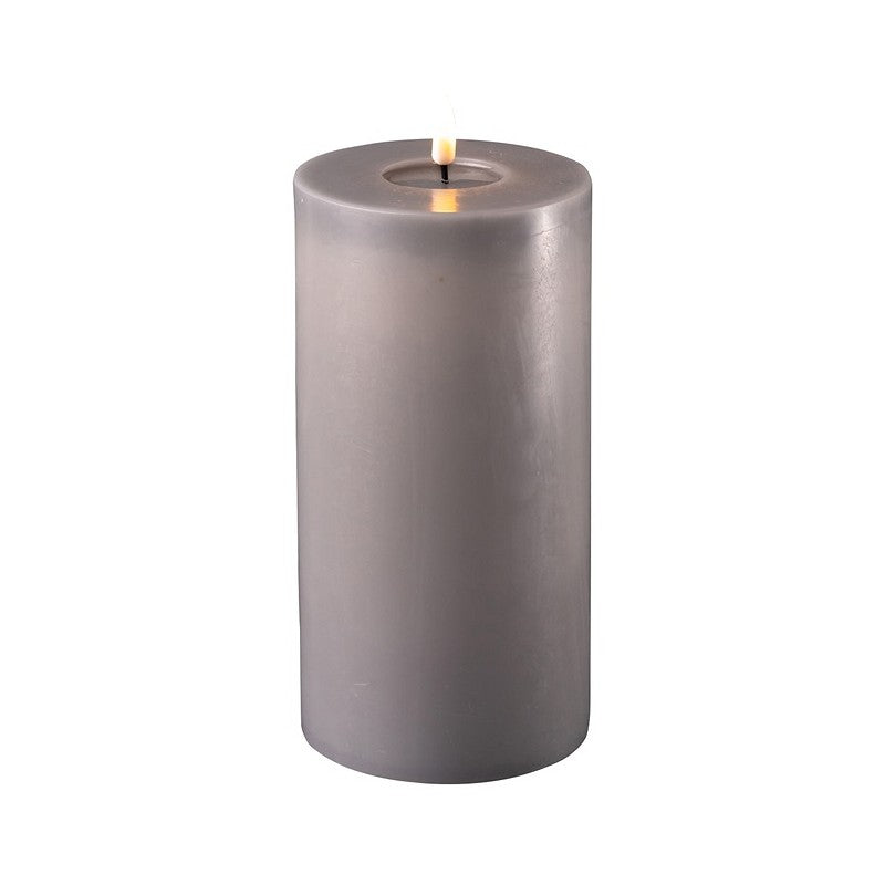 Grey Real Flame LED Candle 10x20cm