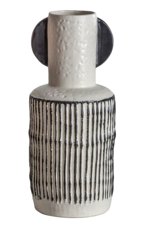 Bottle Vase Ribbed Monochrome