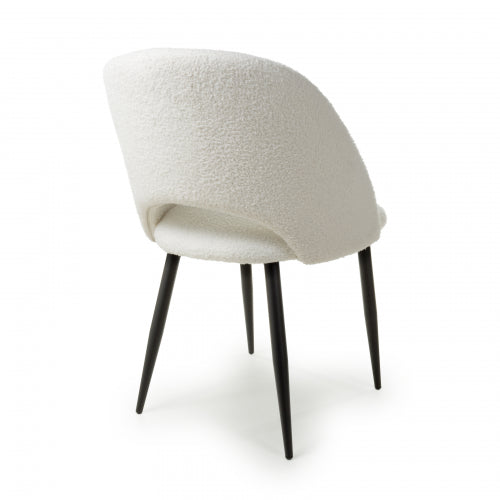Boucle White Dining Chair - Pair