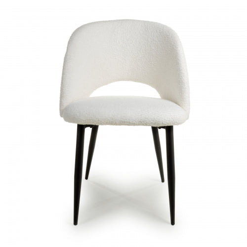 Boucle White Dining Chair - Pair