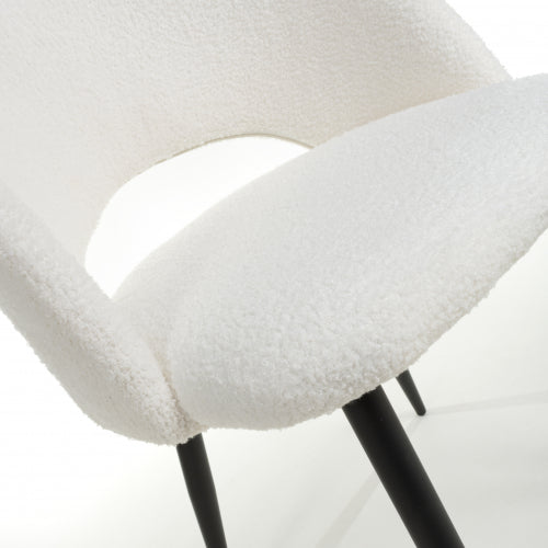 Boucle White Dining Chair - Pair