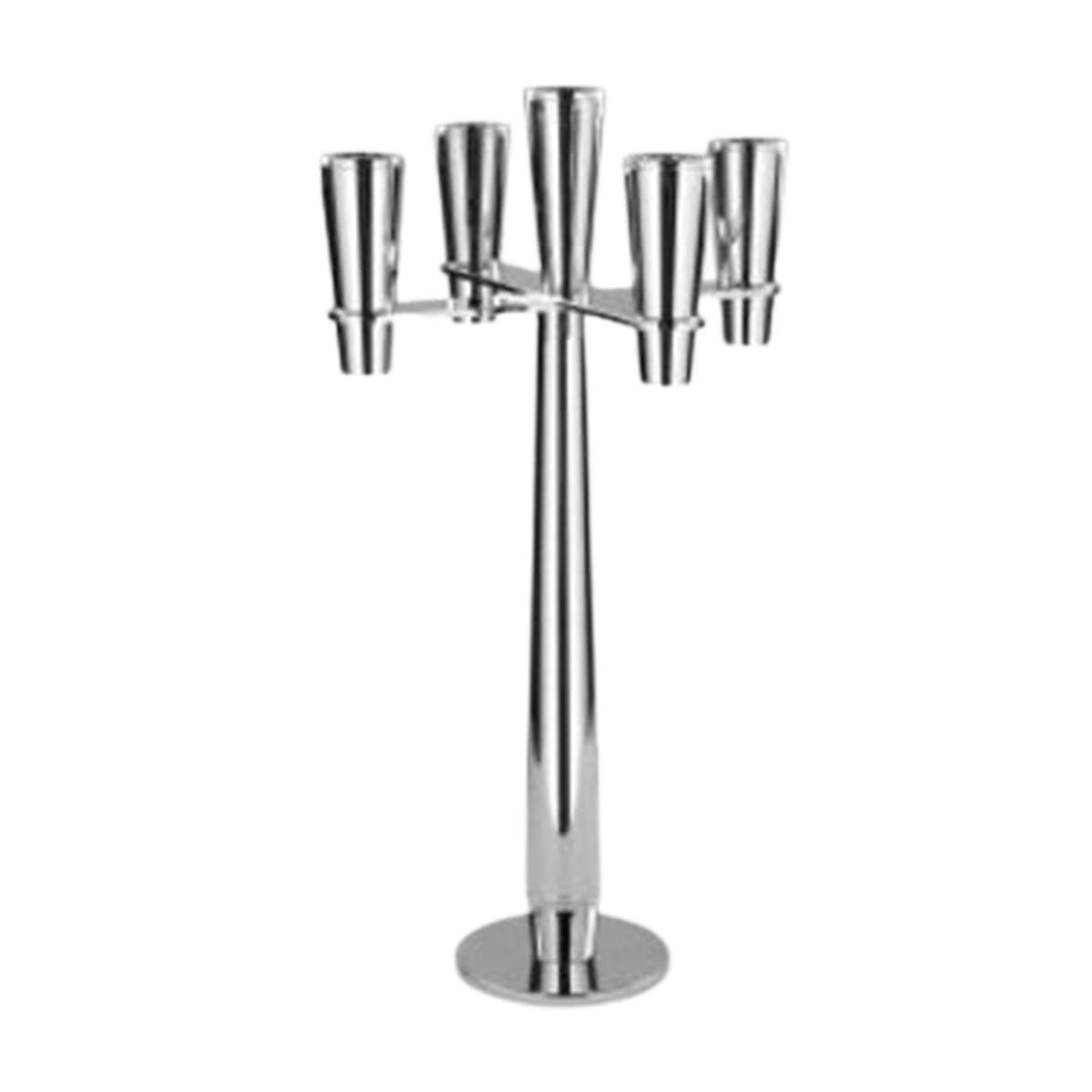 5 Stem Nickel Candle Holder