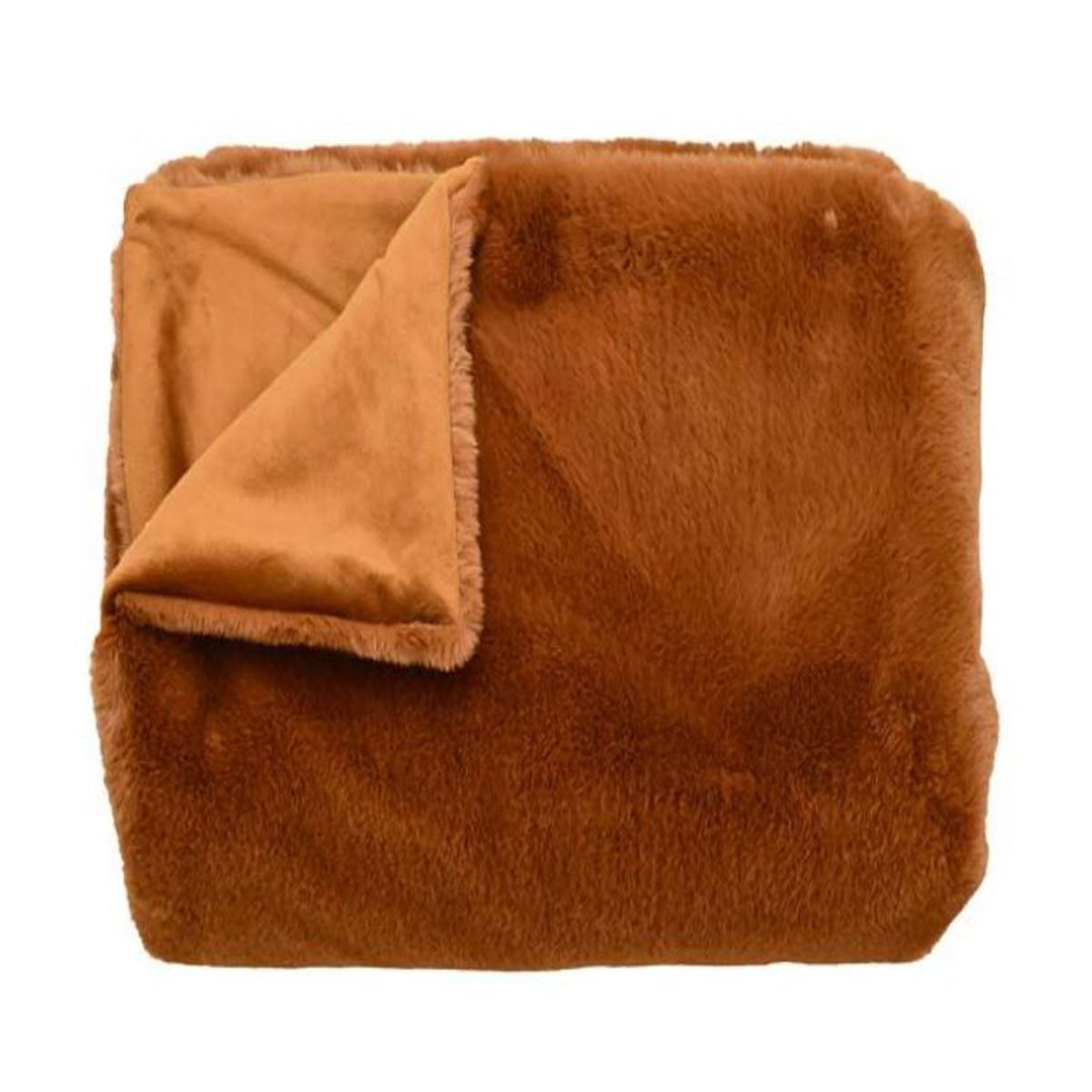 Luxe Faux Fur Throw Gingerbread