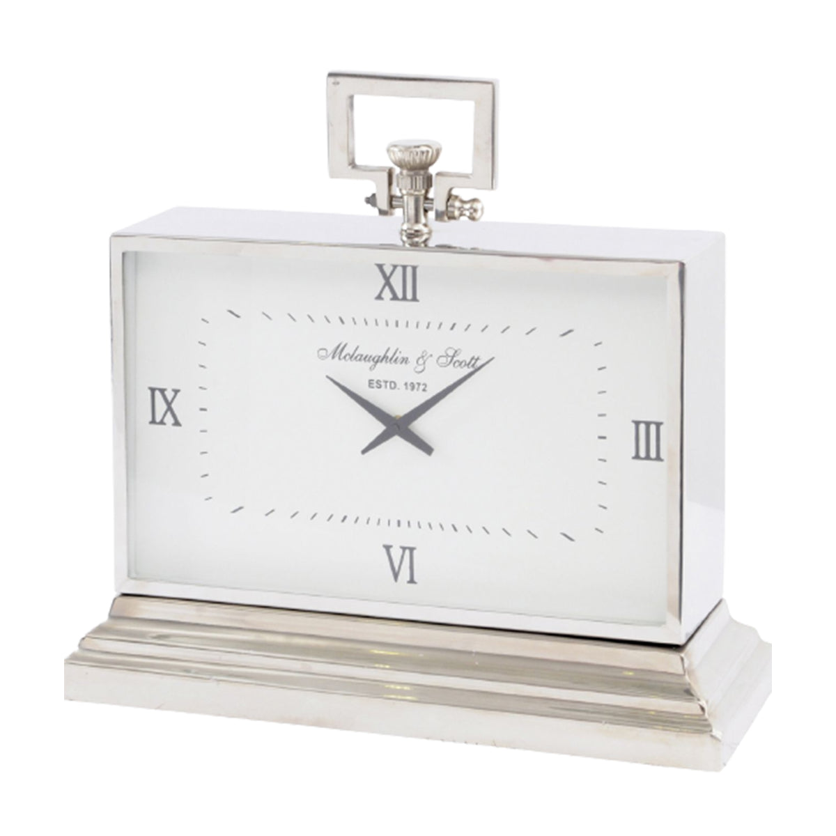 Horloge rectangulaire en aluminium Latham avec chiffres romains