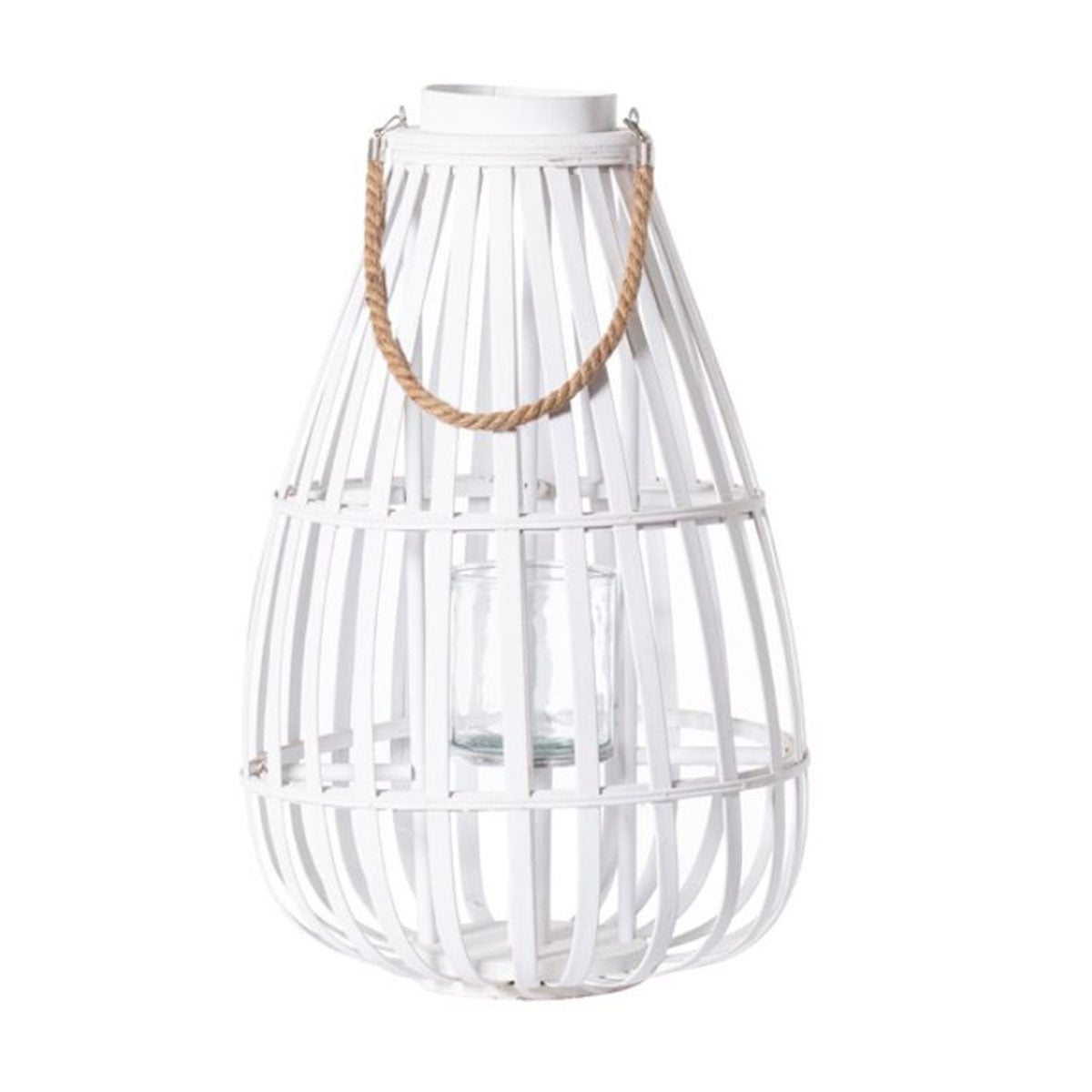 Domed White Lantern With Rope Detail