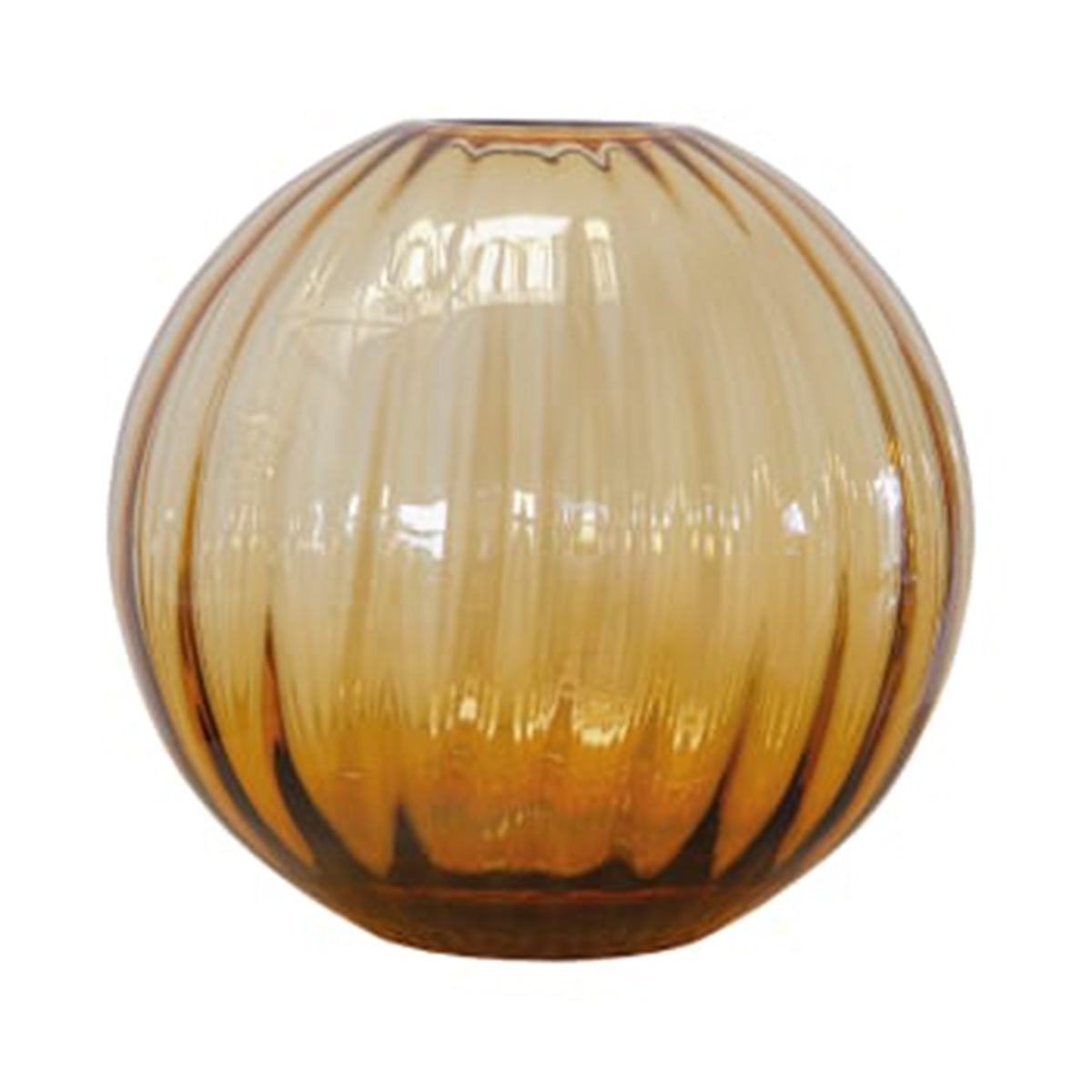 Crystal Round Vase Medium Amber