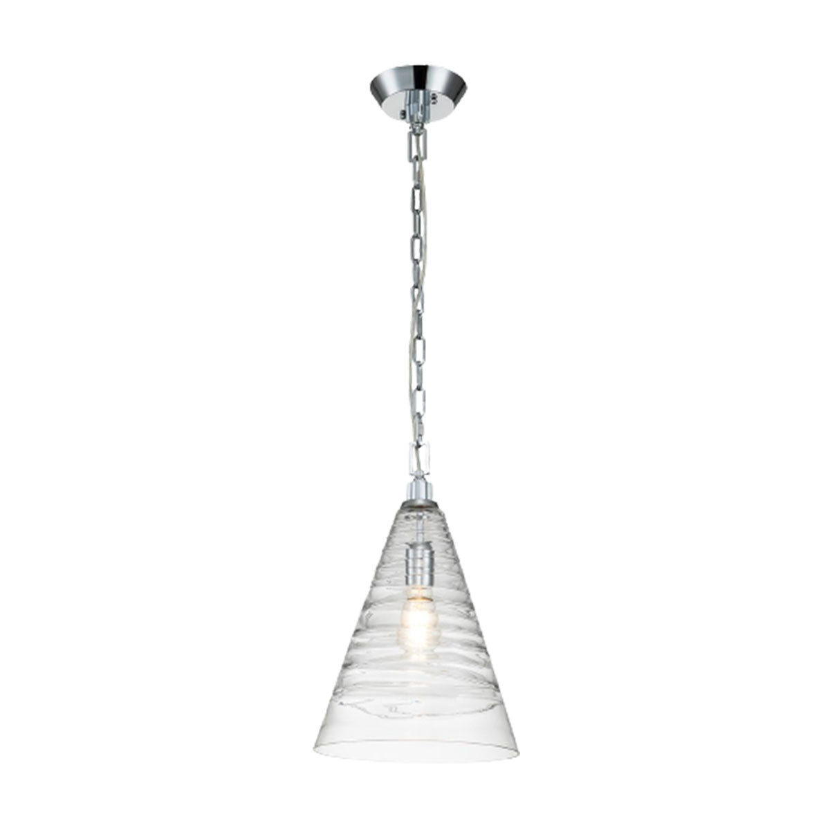 Single Ceiling Light In Polished Chrome Finish With Candy Glass
