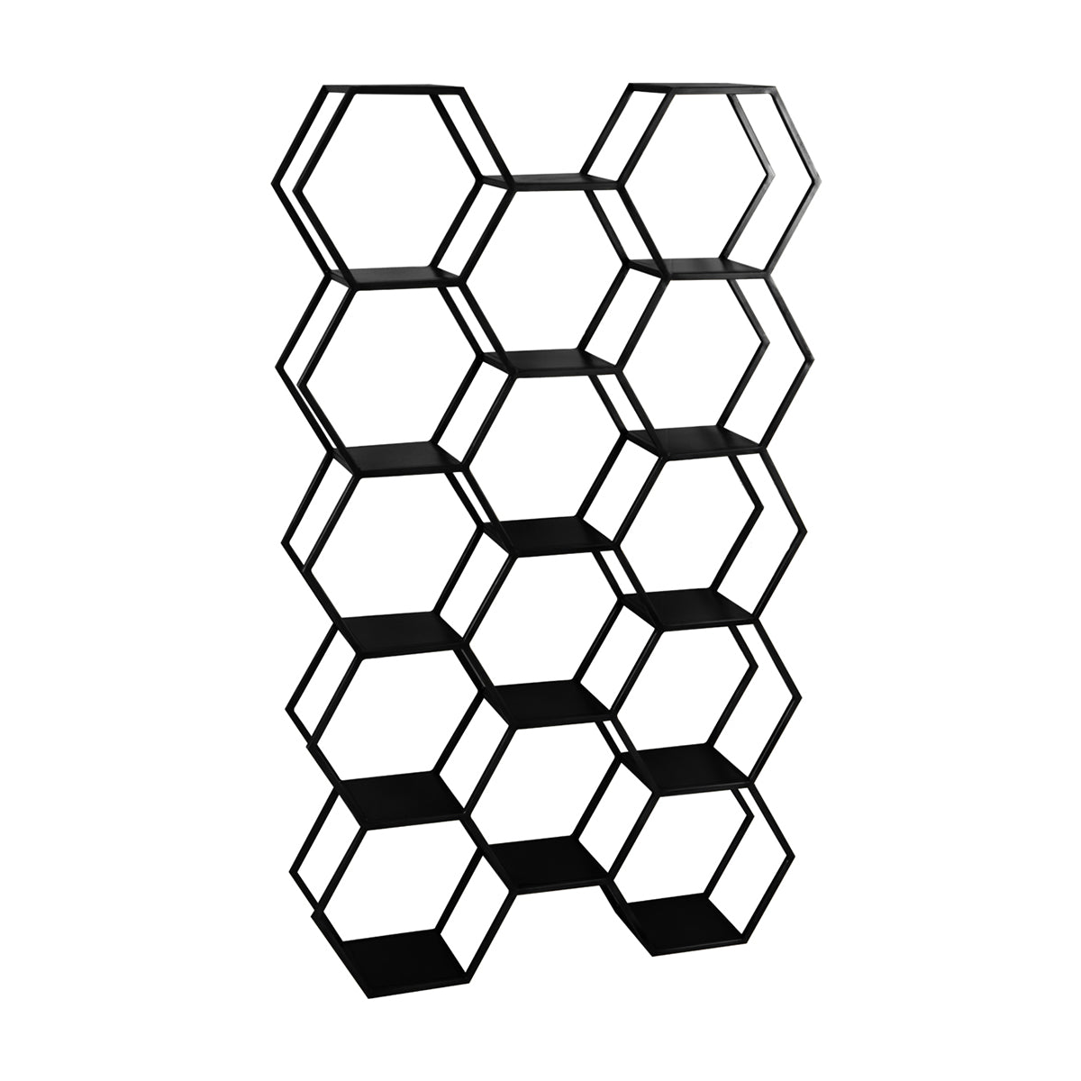 Grande étagère hexagonale noire mate
