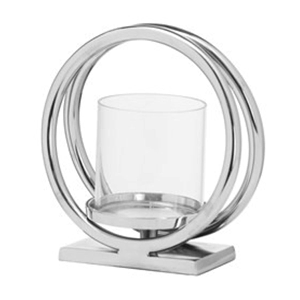 Ohlson Silver Large Twin loop Candle Holder