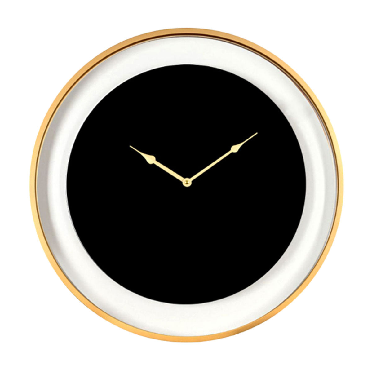 Telford Black Round Wall Clock 60cm diameter with Matt Gold Detail