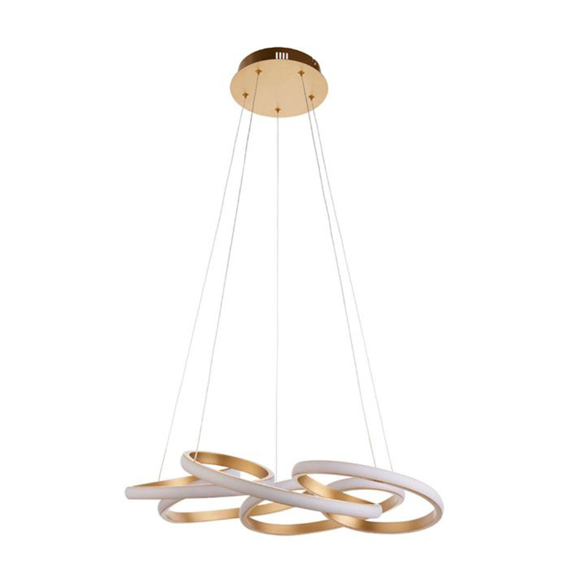 Mehrspiraliger, satingoldener LED-Anhänger 
