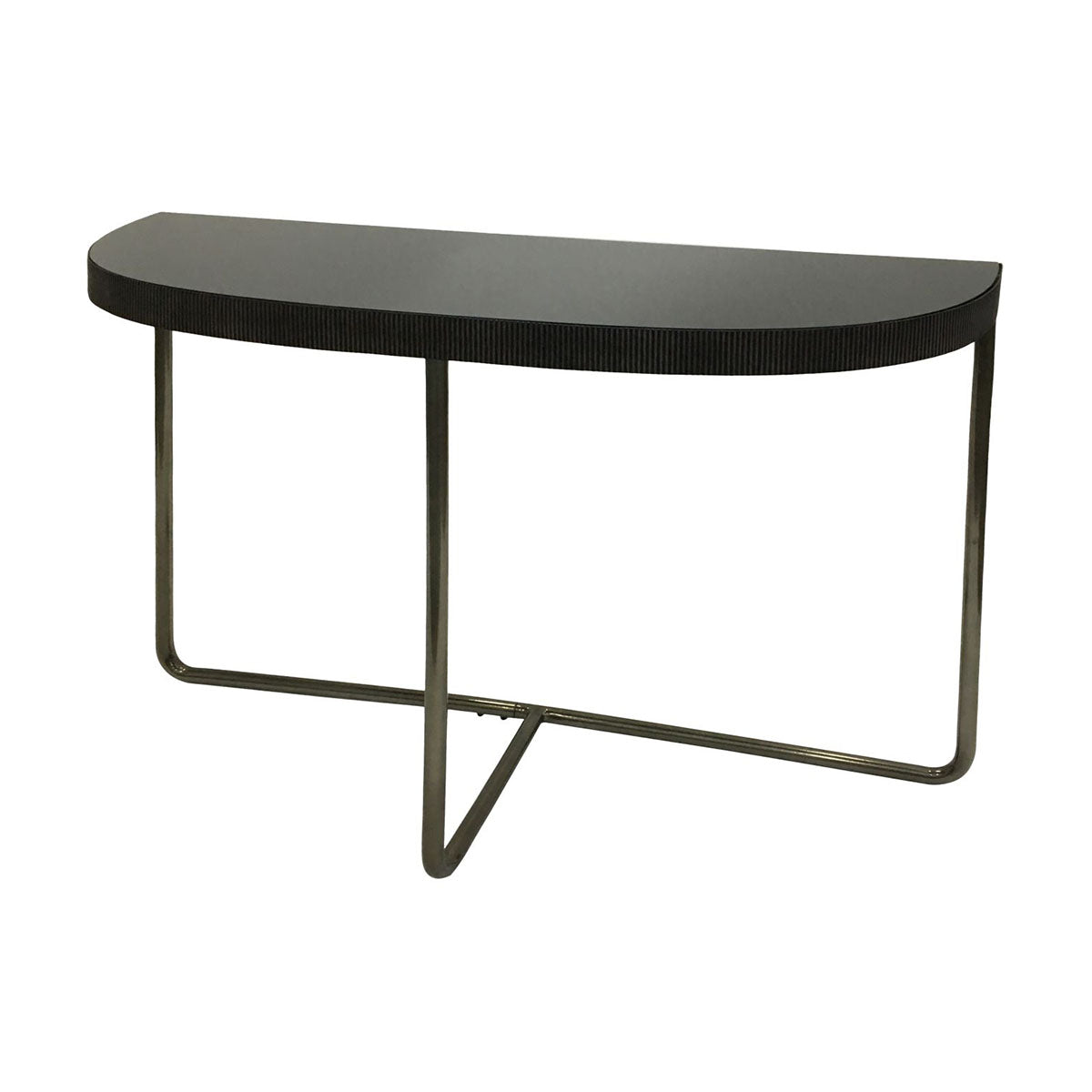 Knightsbridge Half Moon Console Table with Black Tinted Glass