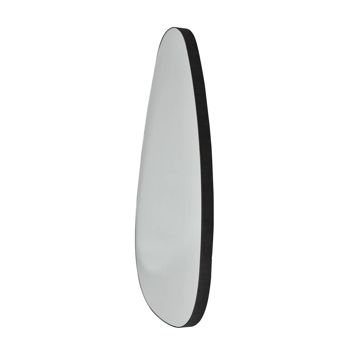 Übergroßer Spiegel mit Metallrahmen, Eichenholz-Finish