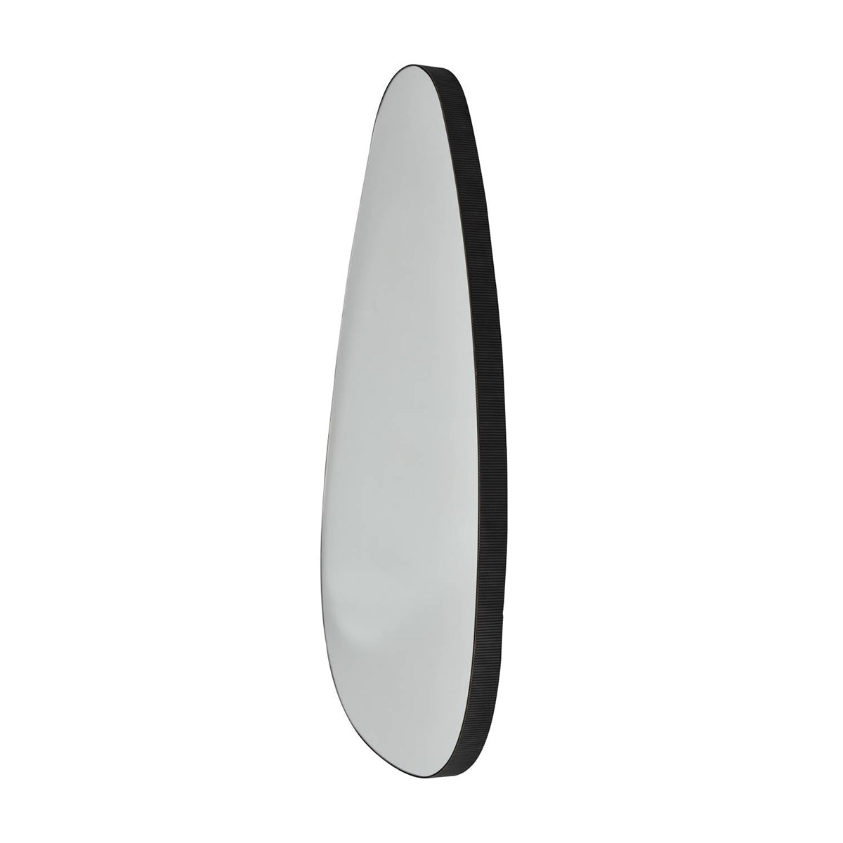 Oversized Metal Framed Mirror Oak Wood Finish