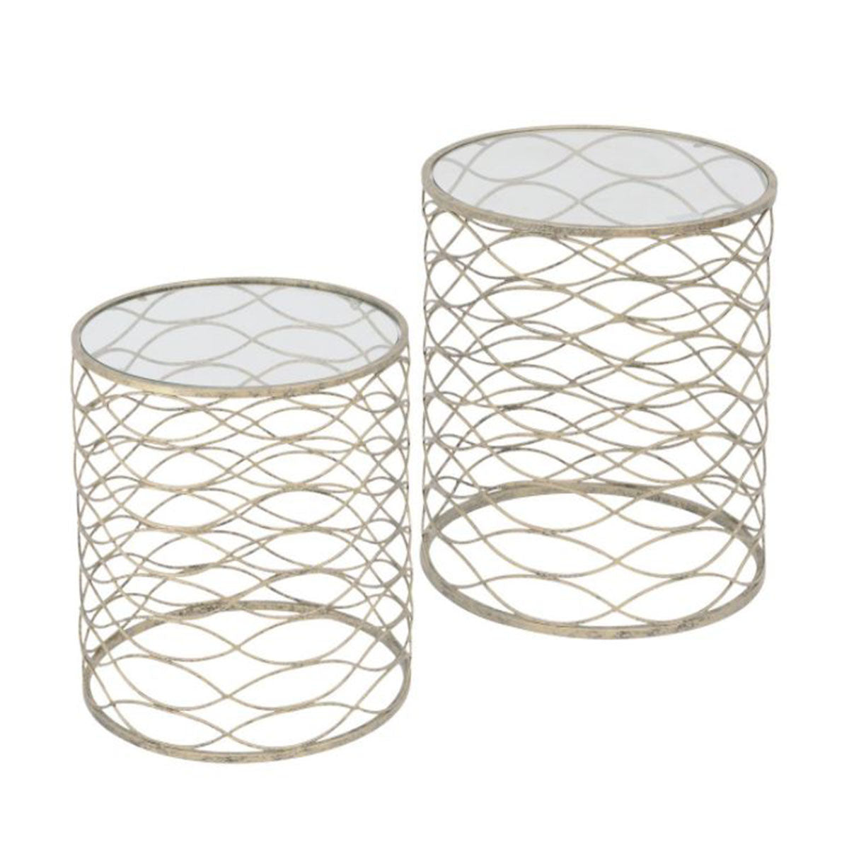 Gatsby Set Of 2 Gold Nesting Side Tables