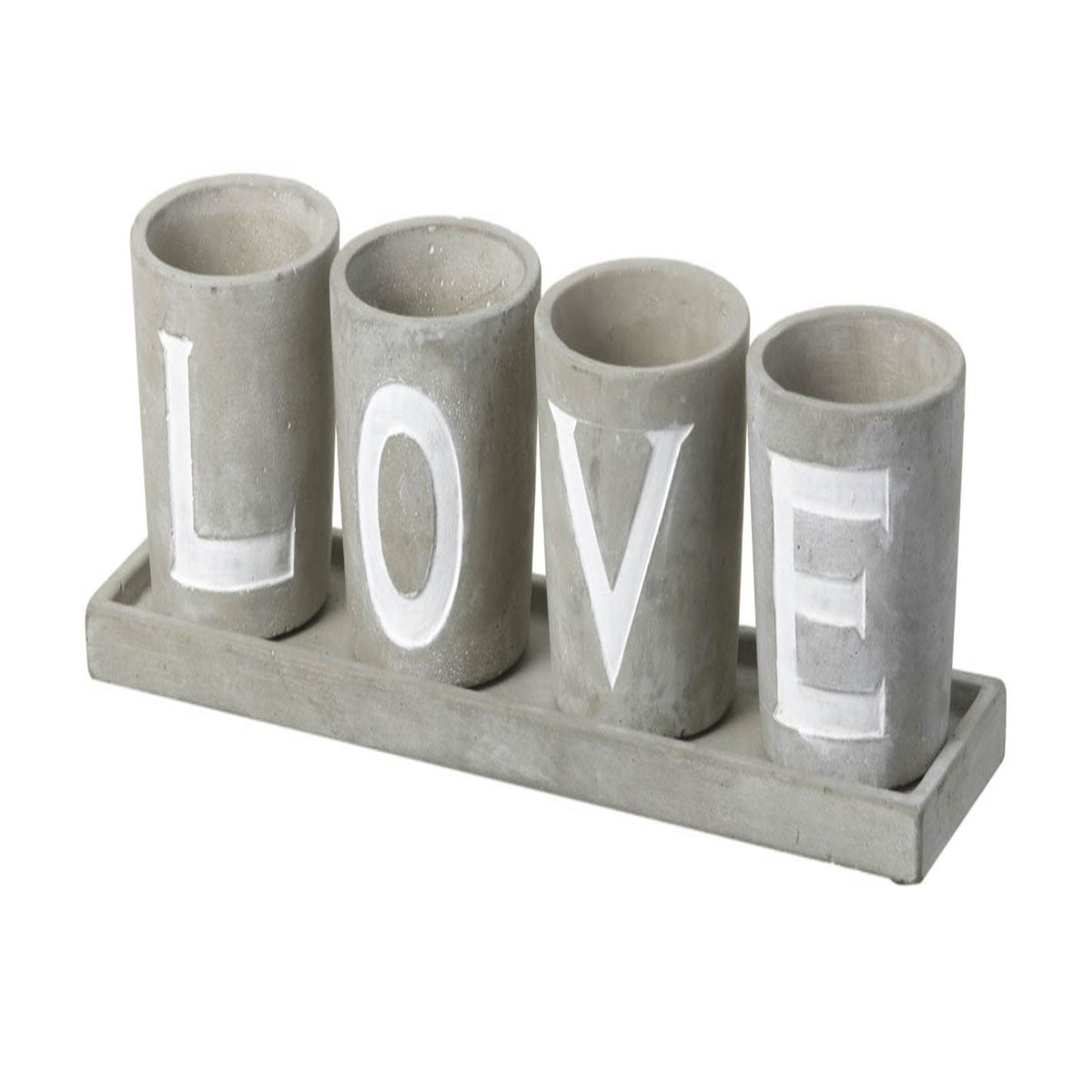 Planter Love Cement Grey set of 4