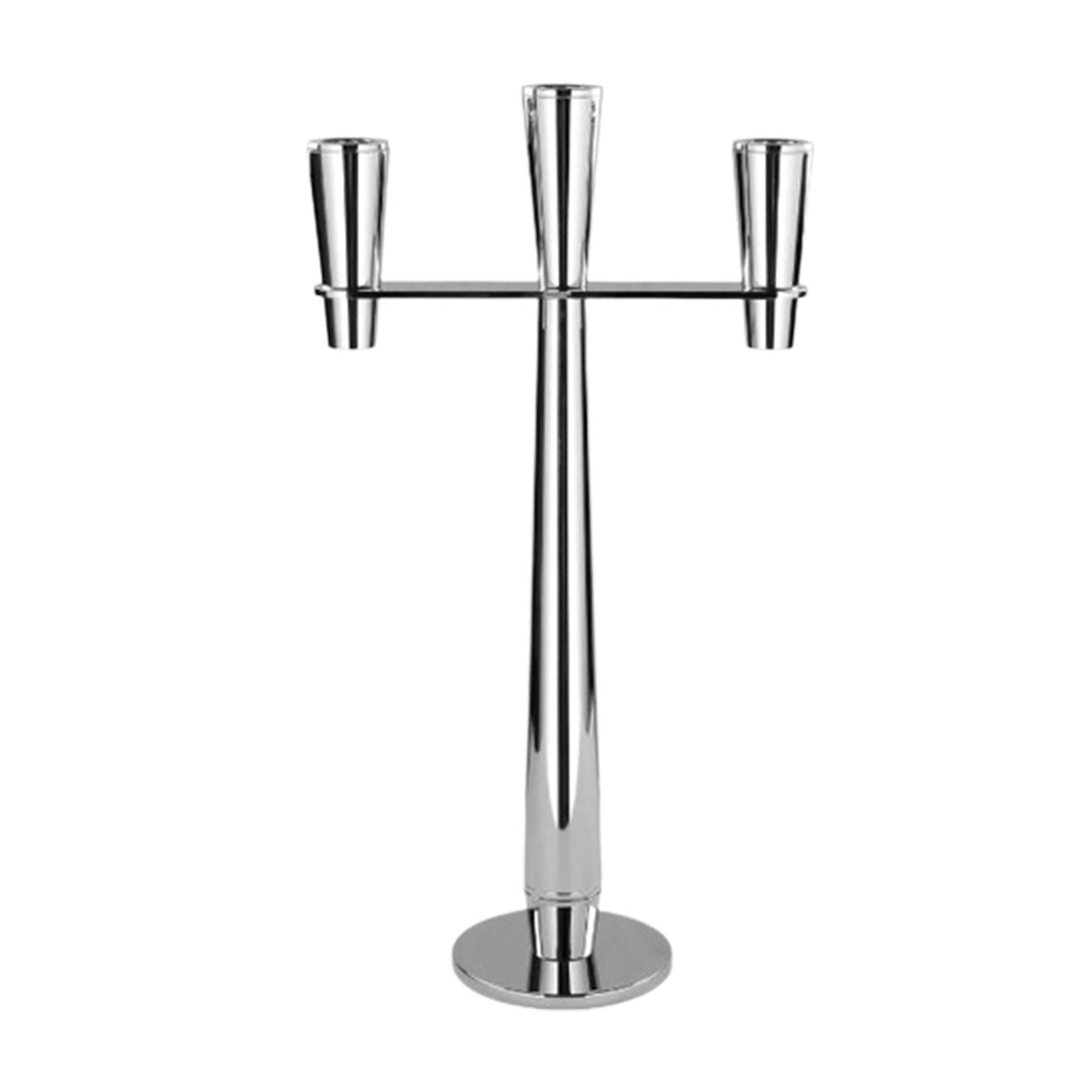 3 Stem Nickel Candle Holder