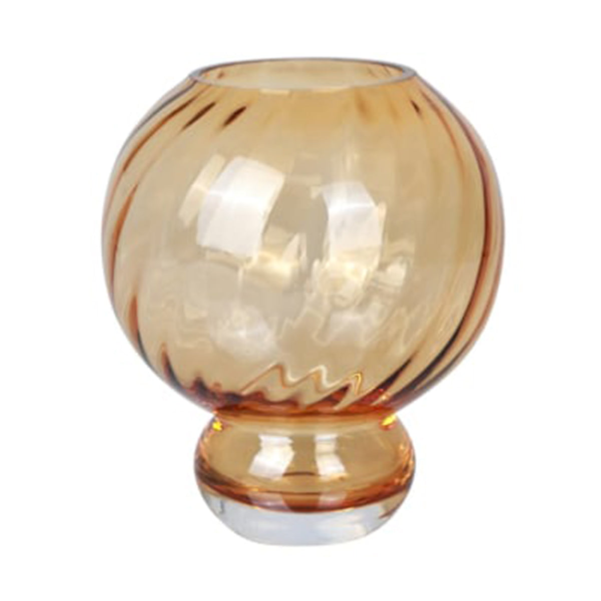 Small Crystal Swirl Vase Amber