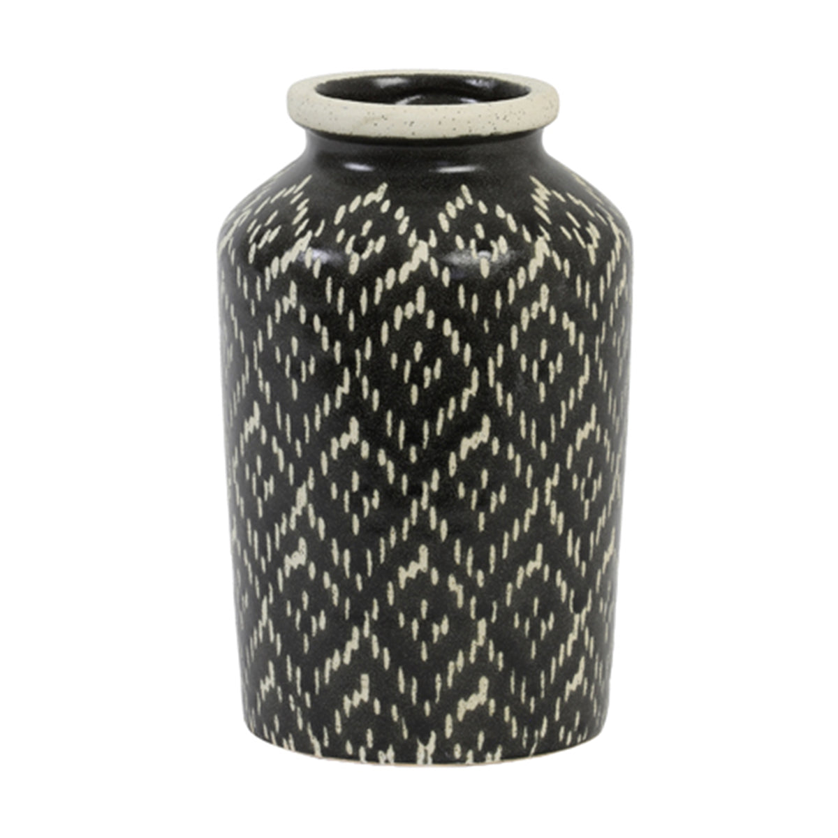 Vase en céramique noir/blanc Elbas