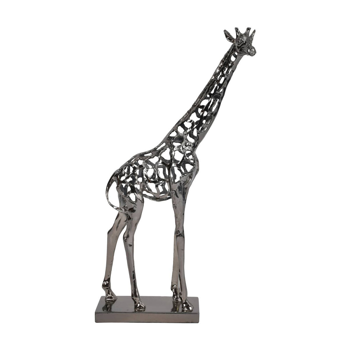 Sculpture girafe creuse Courtney en nickel noir, 70 cm